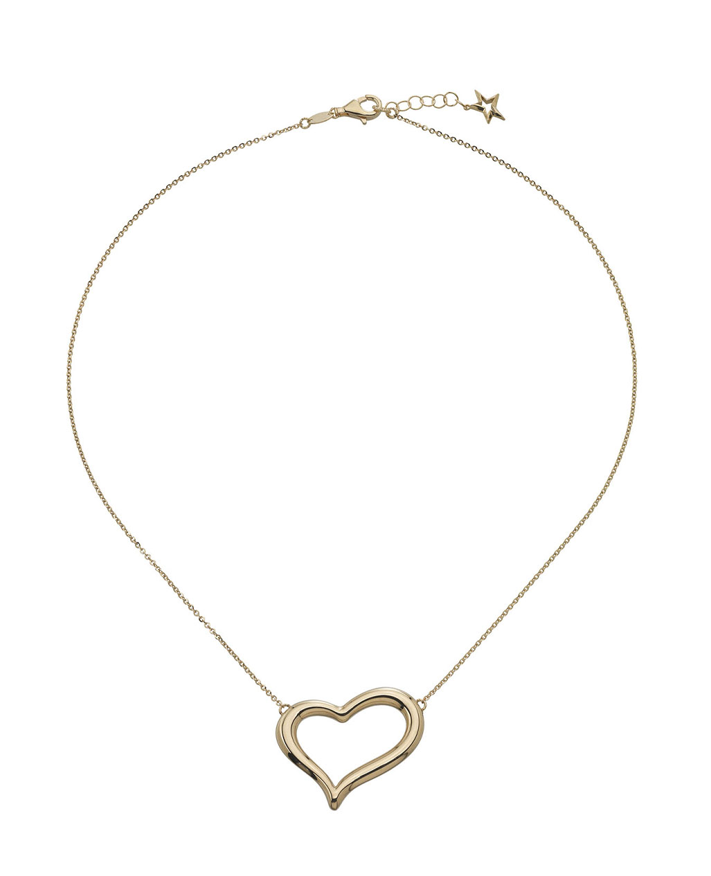 18 Kt Gold Polished Heart Necklace